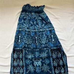 Farm for Anthropologie Blue Patterned skirt